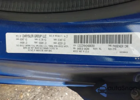 2013 Dodge Avenger Se from USA, damaged, VIN 1C3CDZAB4DN688359